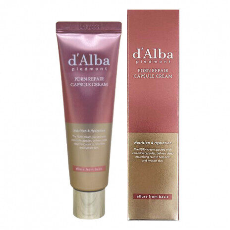 Atjaunojošs kapsulu krēms ar PDRN un retinolu ādas elastībai d'Alba PDRN Repair Capsule Cream